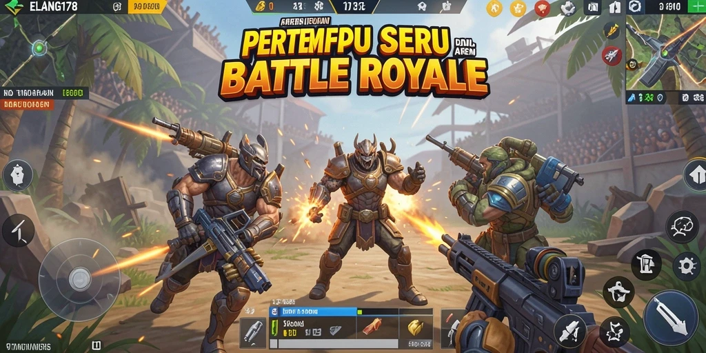 Tampilan gameplay seru dari ELANG178 Battle Royale.
