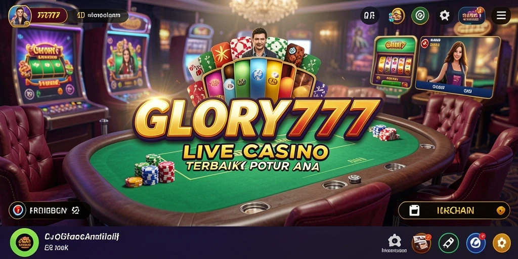 Tampilan eksklusif gameplay Live Casino di GLORY777.