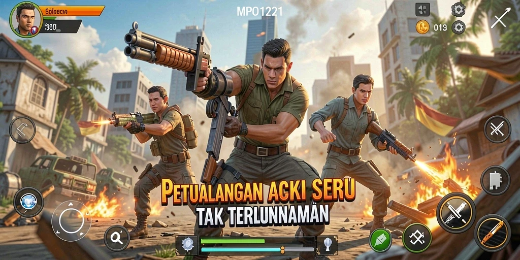 Gambaran gameplay mendebarkan dari MPO1221 di dunia aksi.