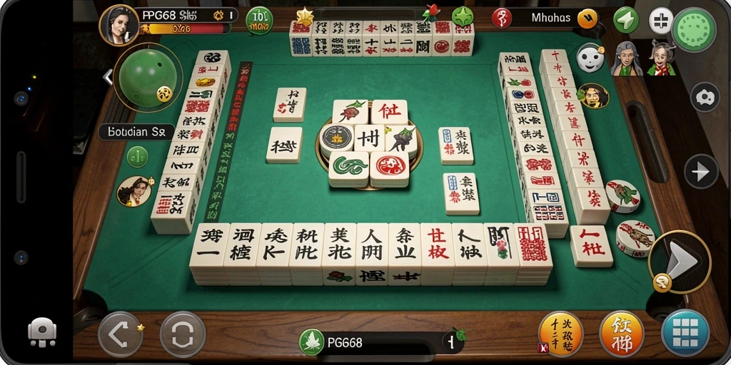 Tampilan menarik dari gameplay PGG68 saat bermain Mahjong.