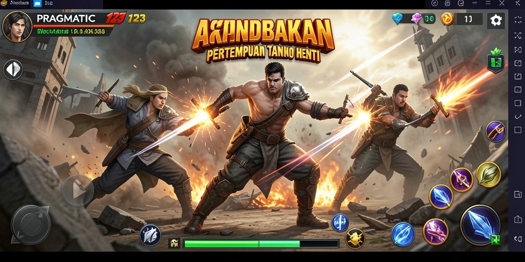 Screenshot gameplay PRAGMATIC123 menunjukkan pertempuran epik dan aksi mendebarkan.