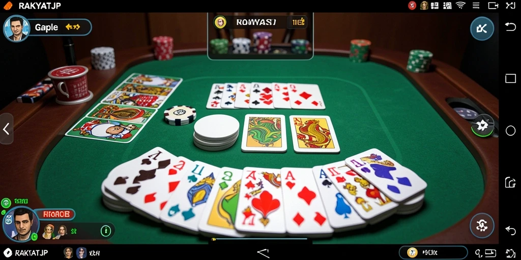 Screenshot gameplay RAKYATJP menampilkan momen seru bermain Gaple.