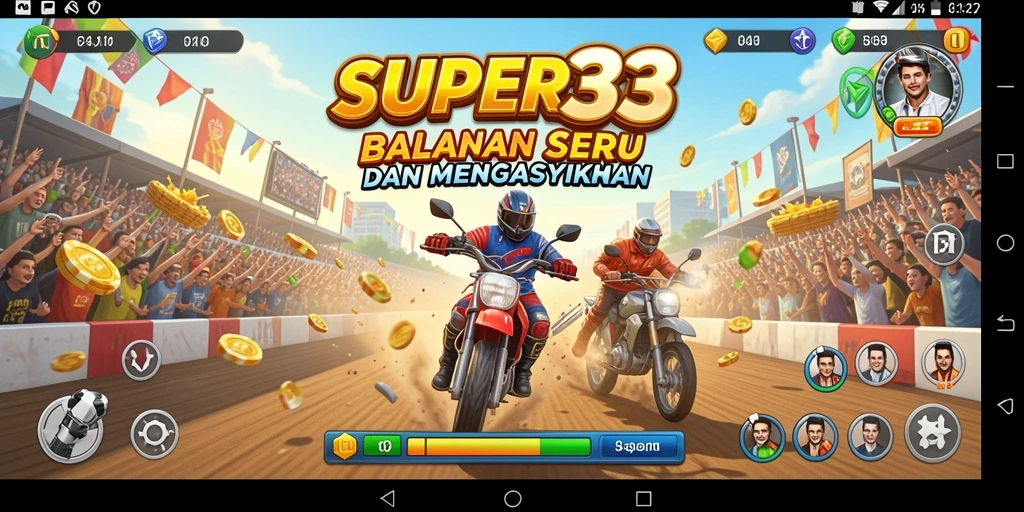 Tangkapan layar menunjukkan aksi balapan cepat dalam SUPER33.