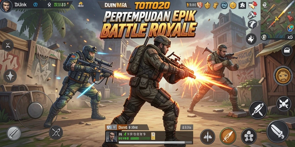 Tangkapan layar gameplay TOTO20 yang mendebarkan dalam pertempuran Battle Royale.
