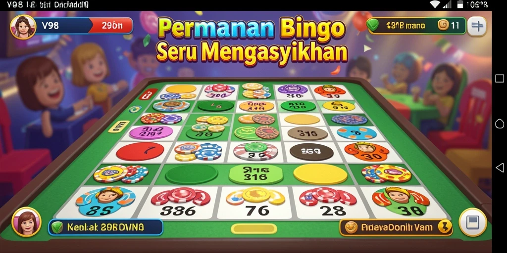 Tampilan gameplay Bingo yang seru dan interaktif di V98.